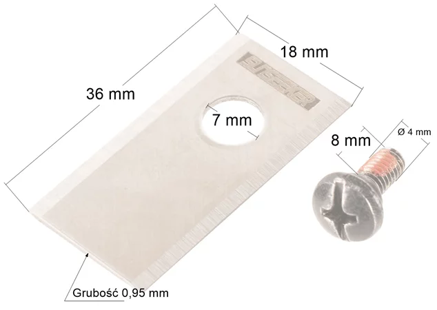 Nóż + śrubka Cedrus C-MOW seria M/ L kpl 3 sztuki