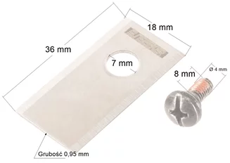 Nóż + śrubka Cedrus C-MOW seria M/ L kpl 3 sztuki